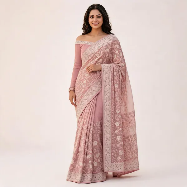 Baby_Pink_Georgette_Thread_Embroidered_Saree_For_Women