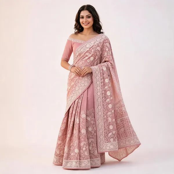 Baby_Pink_Georgette_Thread_Embroidered_Saree_For_Women