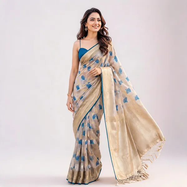 Ivory_Silk_Zari_Woven_Floral_Motif_Border_Saree_For_Women