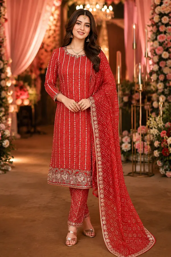Red_Georgette_Suit_With_Embroidery_work