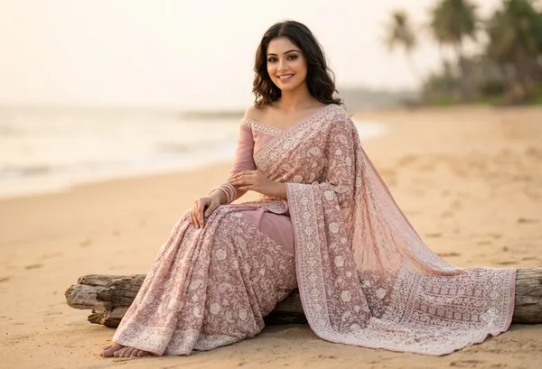 Baby_Pink_Georgette_Thread_Embroidered_Saree_For_Women