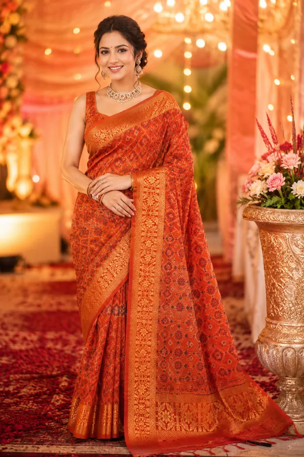 Red_Silk_Woven_Fancy_Saree_For_Women