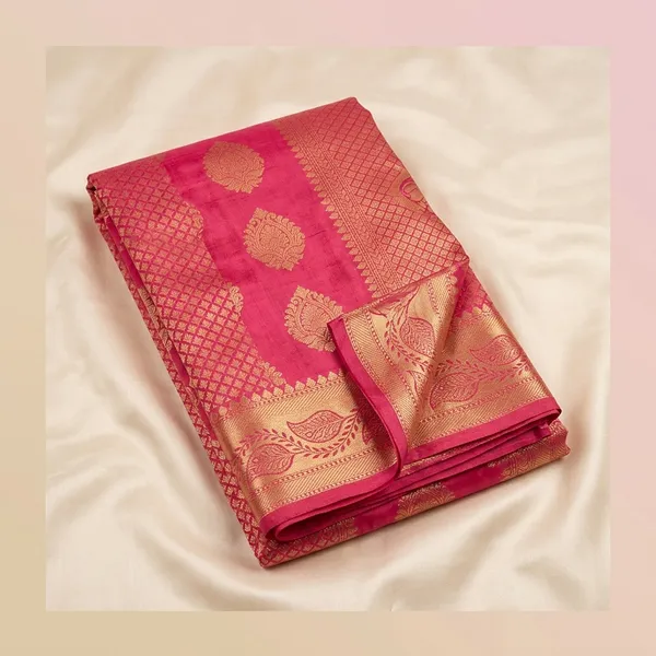Marziyaa_Printed_Banarasi_Jacquard_Saree_(Pink)