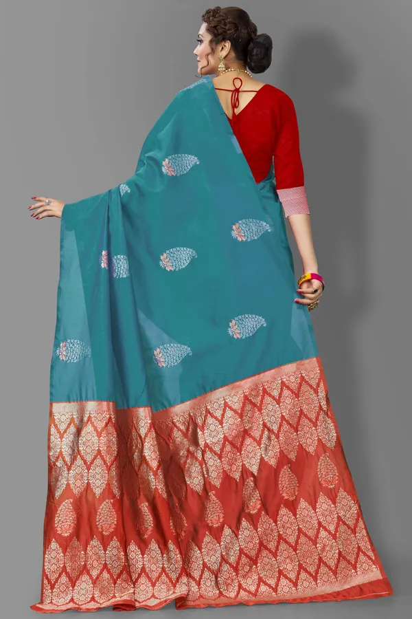 Marziyaa_Paisley_Banarasi_Jacquard_Saree_(Blue)