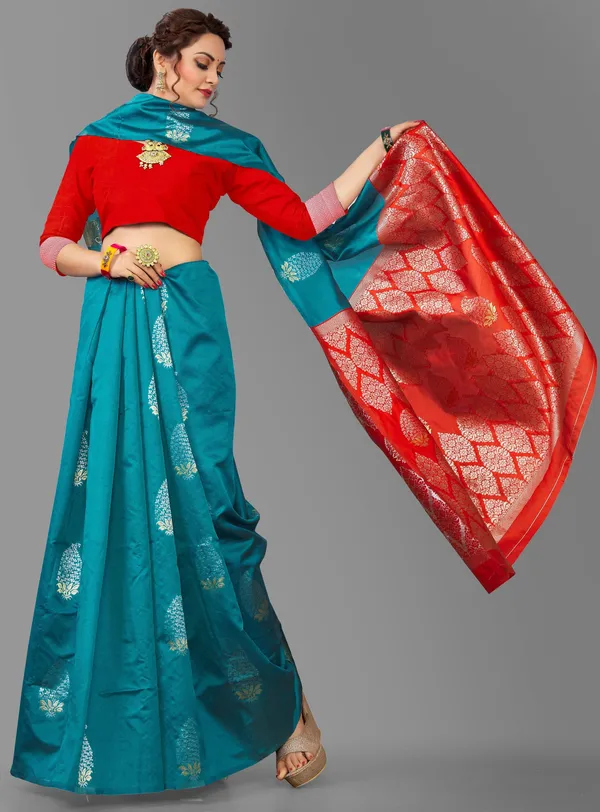 Marziyaa_Paisley_Banarasi_Jacquard_Saree_(Blue)