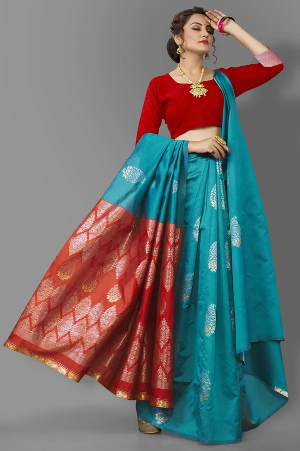 Marziyaa_Paisley_Banarasi_Jacquard_Saree_(Blue)