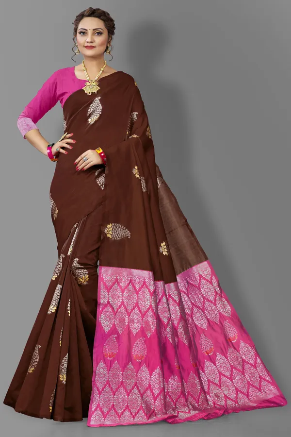 Marziyaa_Paisley_Banarasi_Jacquard_Saree_(Brown)