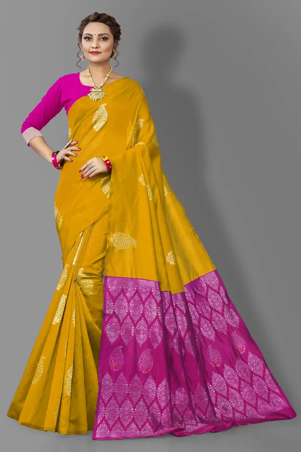 Marziyaa_Paisley_Banarasi_Jacquard_Saree_(Gold_Pink)