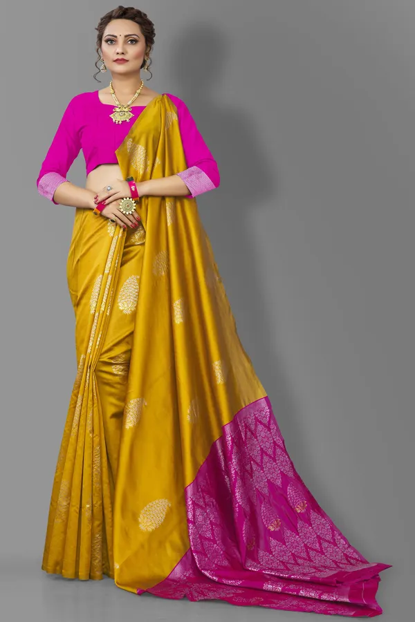 Marziyaa_Paisley_Banarasi_Jacquard_Saree_(Gold_Pink)