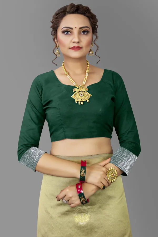 Marziyaa_Paisley_Banarasi_Jacquard_Saree_(Green_Beige)