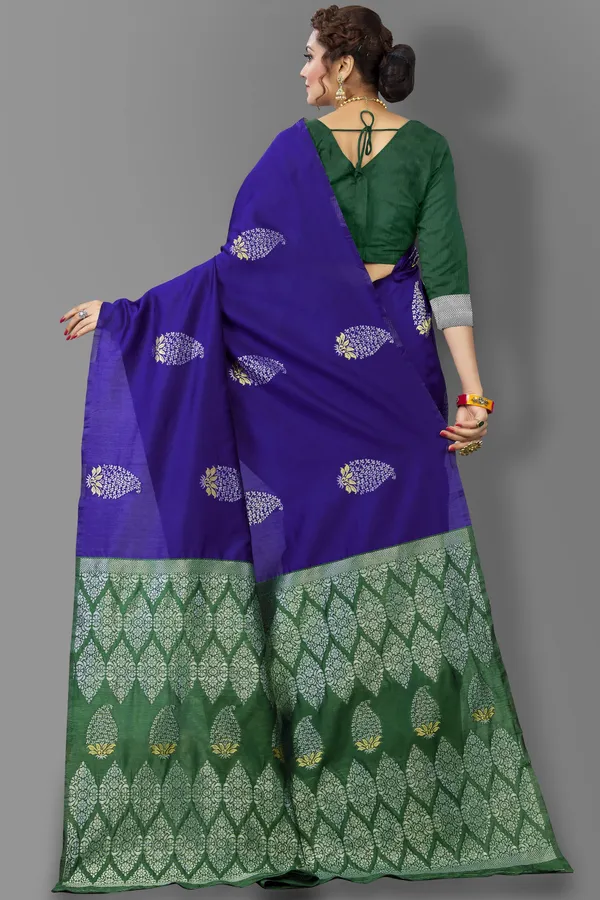 Marziyaa_Paisley_Banarasi_Jacquard_Saree_(Purple_Green)