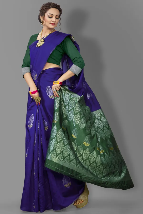 Marziyaa_Paisley_Banarasi_Jacquard_Saree_(Purple_Green)