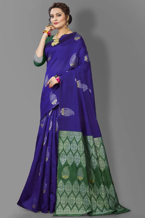Marziyaa_Paisley_Banarasi_Jacquard_Saree_(Purple_Green)