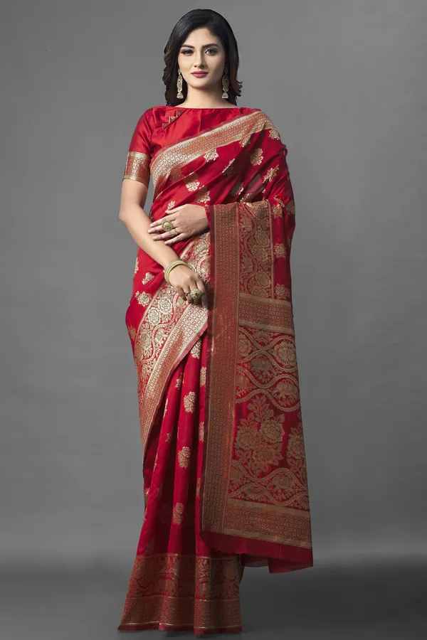 Marziyaa_Woven_Banarasi_Jacquard_Saree_(Red)