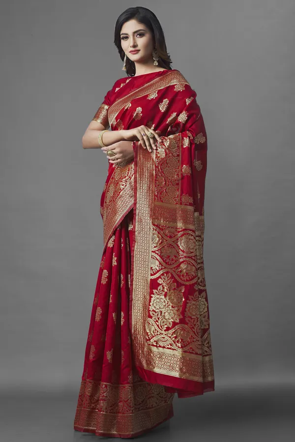 Marziyaa_Woven_Banarasi_Jacquard_Saree_(Red)