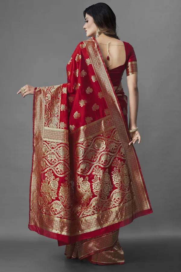 Marziyaa_Woven_Banarasi_Jacquard_Saree_(Red)