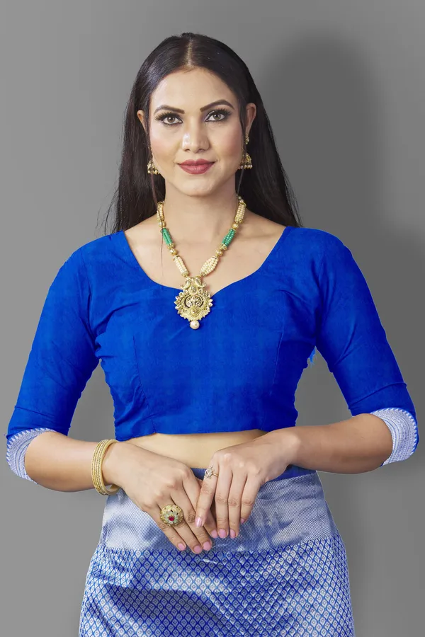 Marziyaa_Woven_Banarasi_Jacquard_Saree_(Blue)