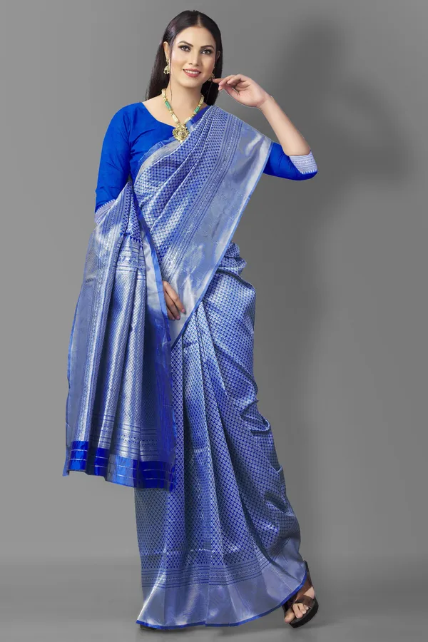 Marziyaa_Woven_Banarasi_Jacquard_Saree_(Blue)