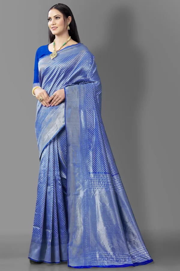 Marziyaa_Woven_Banarasi_Jacquard_Saree_(Blue)