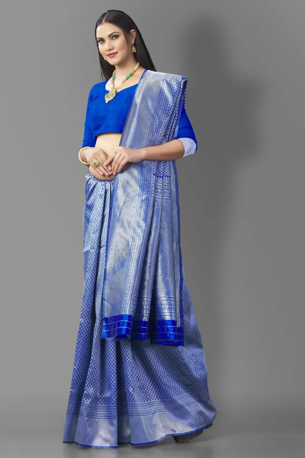 Marziyaa_Woven_Banarasi_Jacquard_Saree_(Blue)