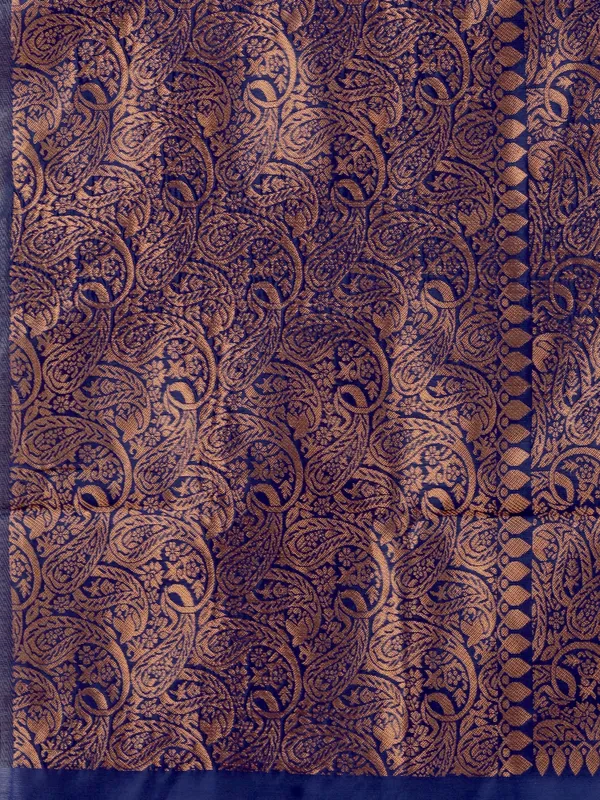 Marziyaa_Geometric_Print_Banarasi_Jacquard_Saree_(Dark_Blue)
