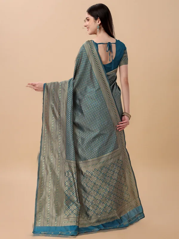 Marziyaa_Printed_Banarasi_Jacquard_Saree_(Green)