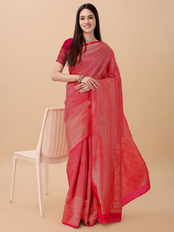 Marziyaa_Printed_Banarasi_Jacquard_Saree_(Pink)