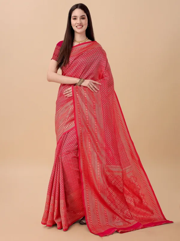 Marziyaa_Printed_Banarasi_Jacquard_Saree_(Pink)