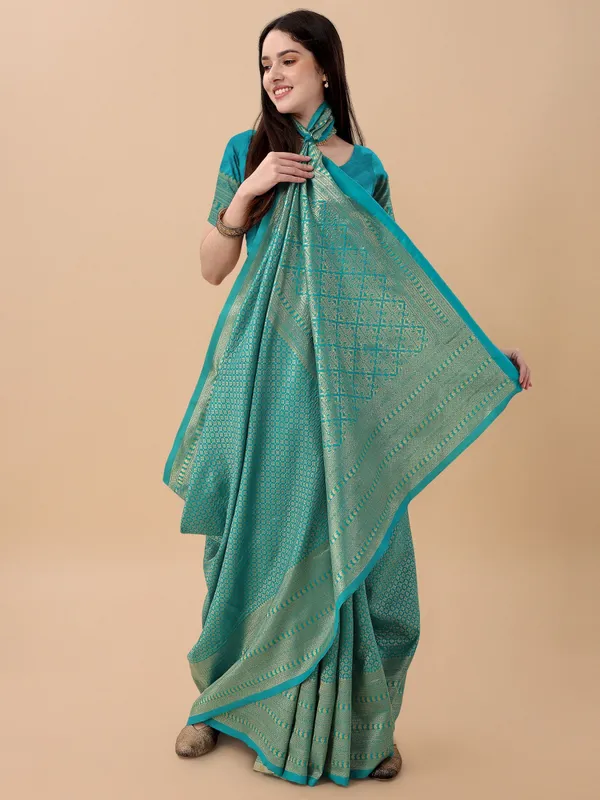 Marziyaa_Printed_Banarasi_Jacquard_Saree_(Light_Blue)