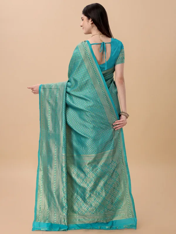 Marziyaa_Printed_Banarasi_Jacquard_Saree_(Light_Blue)