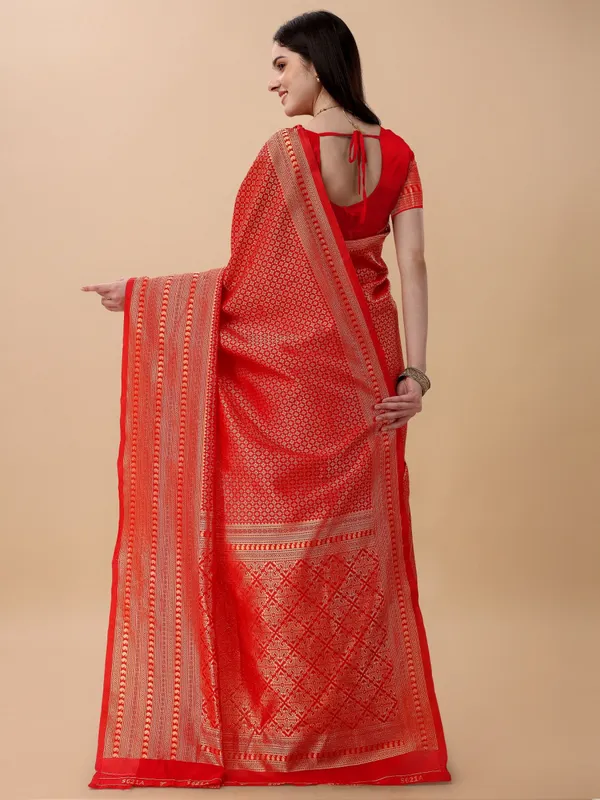 Marziyaa_Printed_Banarasi_Jacquard_Saree_(Red)