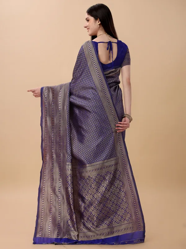 Marziyaa_Printed_Banarasi_Jacquard_Saree_(Blue)
