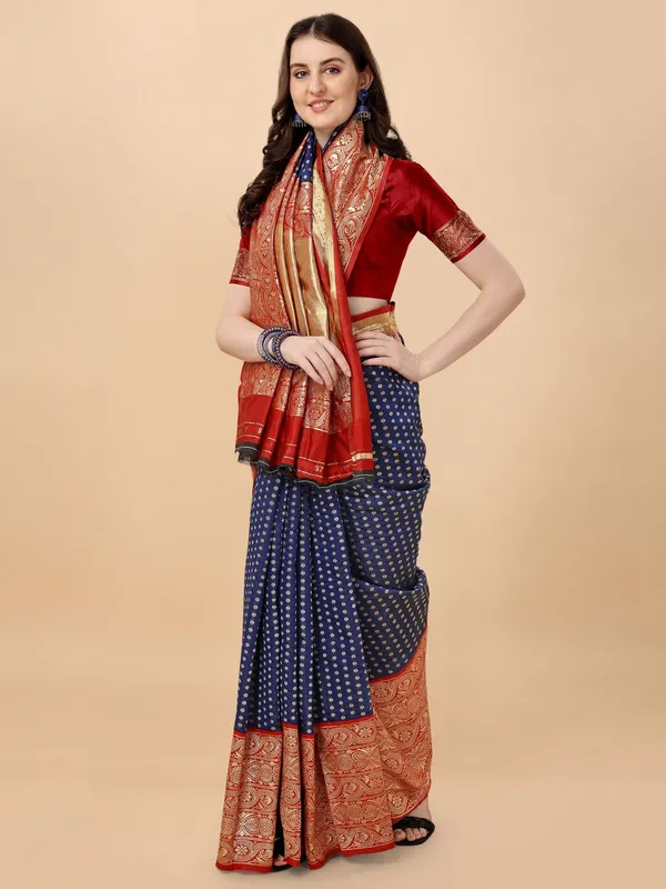 Marziyaa_Woven_Banarasi_Jacquard_Saree_(Blue)