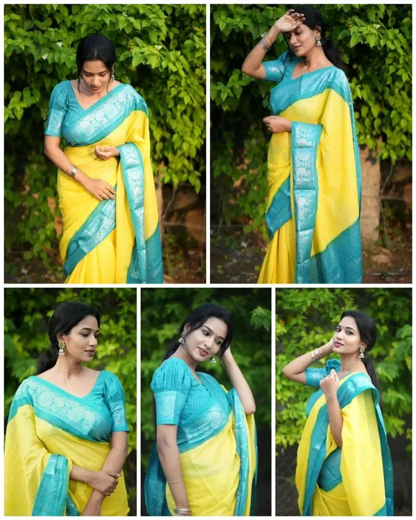 Marziyaa_Paisley_Banarasi_Jacquard_Saree_(Yellow)