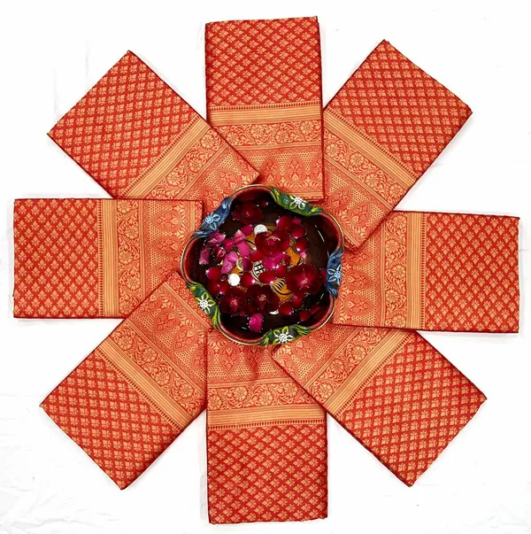 Marziyaa_Polka_Print_Banarasi_Jacquard_Saree_(Red)
