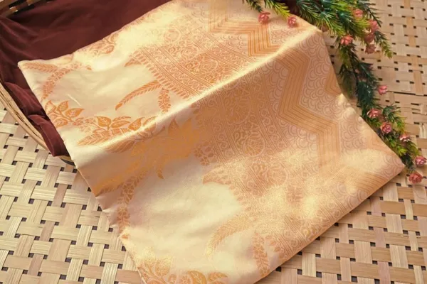 Marziyaa_Polka_Print_Banarasi_Jacquard_Saree_(Cream)