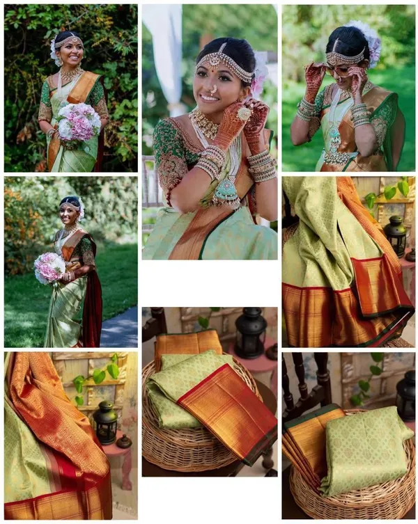 Marziyaa_Polka_Print_Banarasi_Jacquard_Saree_(Light_Green)