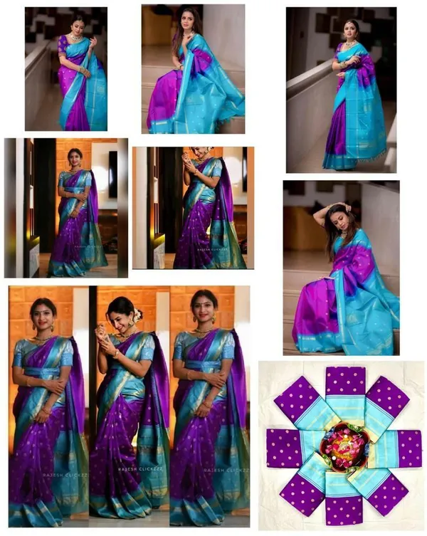 Marziyaa_Polka_Print_Banarasi_Jacquard_Saree_(Purple)