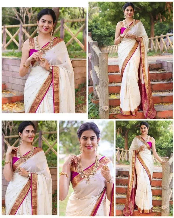 Marziyaa_Polka_Print_Banarasi_Jacquard_Saree_(White)