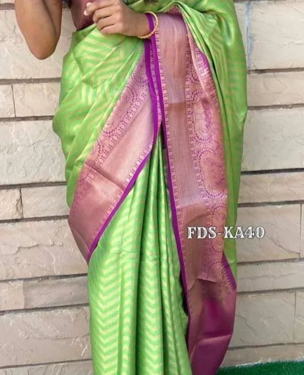 Marziyaa_Paisley_Banarasi_Jacquard_Saree_(Light_Green)