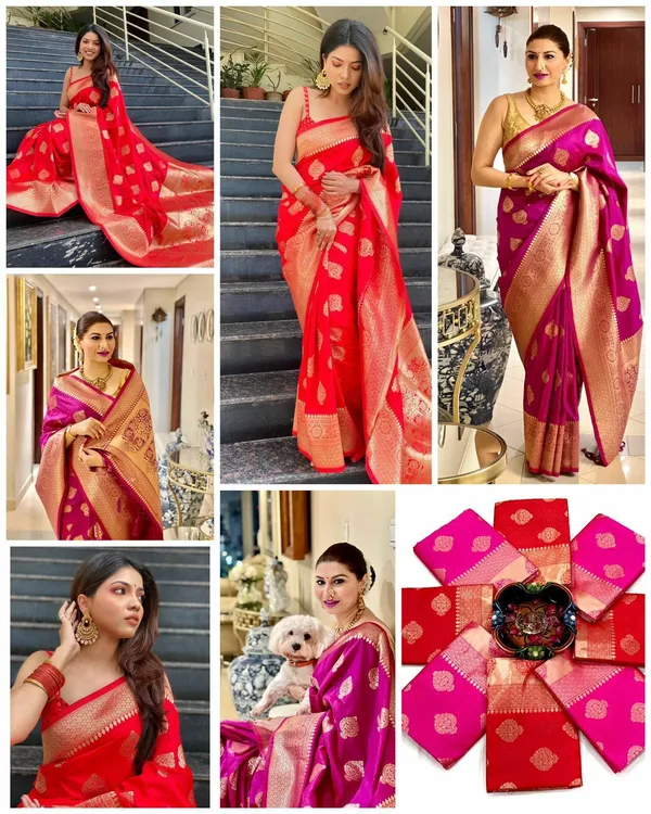 Marziyaa_Paisley_Banarasi_Jacquard_Saree_(Pink)