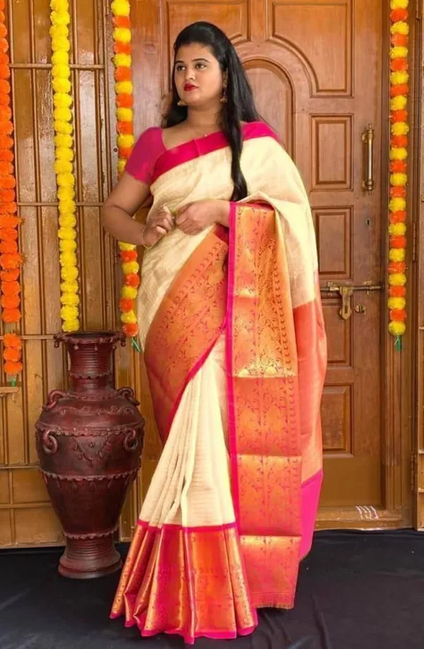Marziyaa_Paisley_Banarasi_Jacquard_Saree_(White)