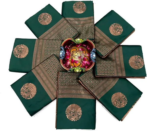 Marziyaa_Paisley_Banarasi_Jacquard_Saree_(Green)