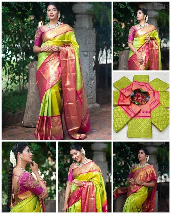 Marziyaa_Paisley_Banarasi_Jacquard_Saree_(Light_Green)