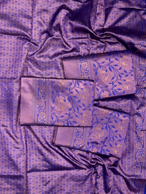 Marziyaa_Polka_Print_Banarasi_Jacquard_Saree_(Blue)