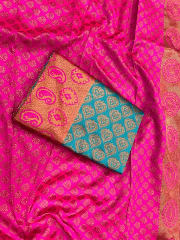 Marziyaa_Polka_Print_Banarasi_Jacquard_Saree_(Light_Blue)