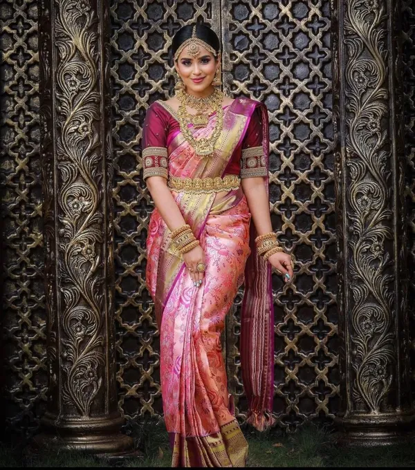 Marziyaa_Polka_Print_Banarasi_Jacquard_Saree_(Pink)