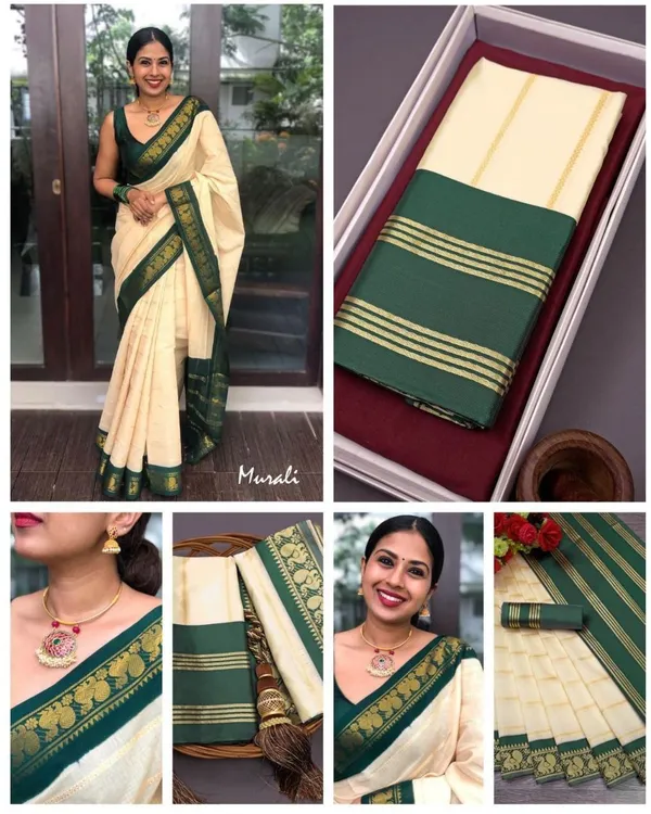 Marziyaa_Polka_Print_Banarasi_Jacquard_Saree_(White)