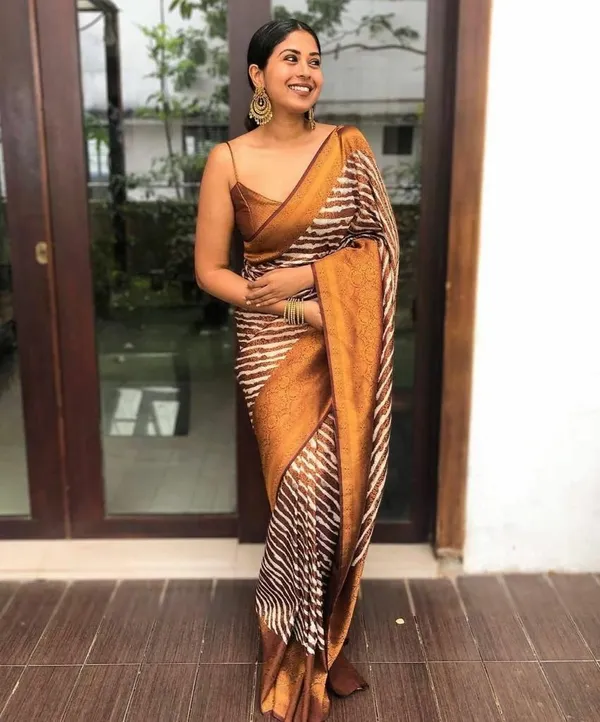 Marziyaa_Printed_Banarasi_Jacquard_Saree_(Brown)
