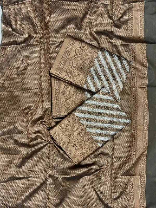 Marziyaa_Printed_Banarasi_Jacquard_Saree_(Brown)